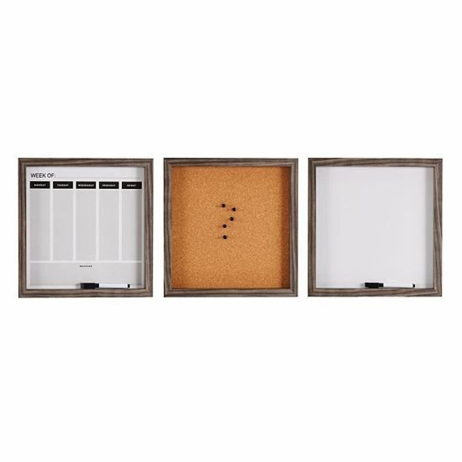 Home Decor * | Mikasa Dry Erase Board, Calendar & Cork Board 3-Piece Set