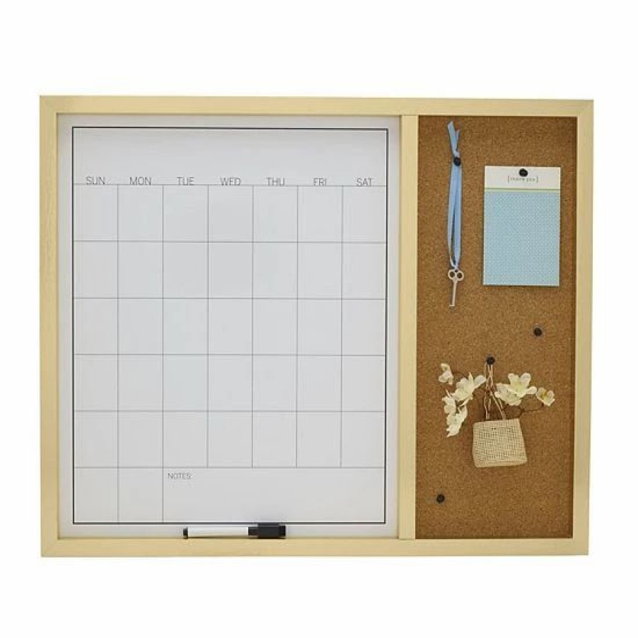 Home Decor * | Mikasa White Board Calendar With Cork Board