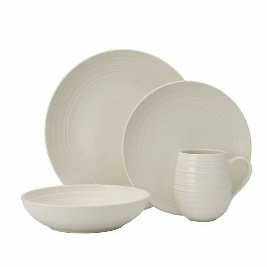 Kitchen & Dining * | Mikasa Swirl Coupe 4-Pc. Dinnerware Set