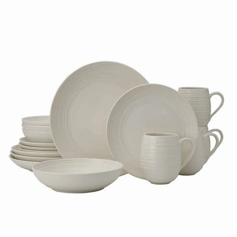 Kitchen & Dining * | Mikasa Swirl Coupe 16-Pc. Dinnerware Set