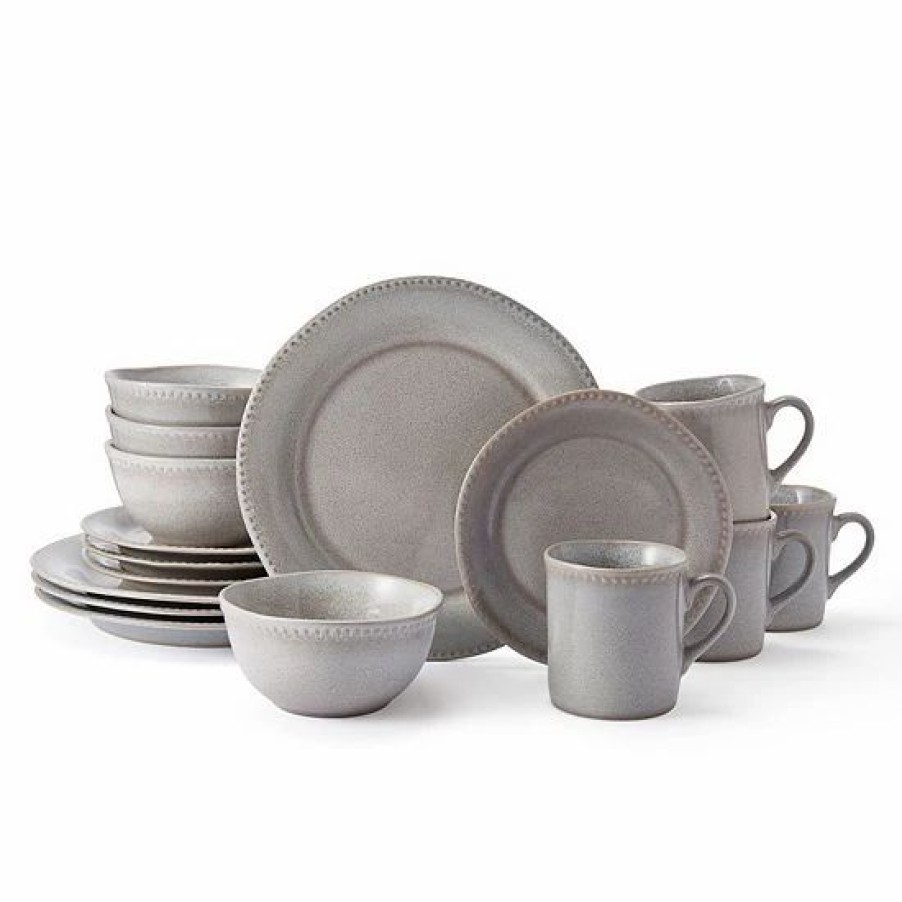 Kitchen & Dining * | Mikasa Ellie Gray 16-Pc. Dinnerware Set