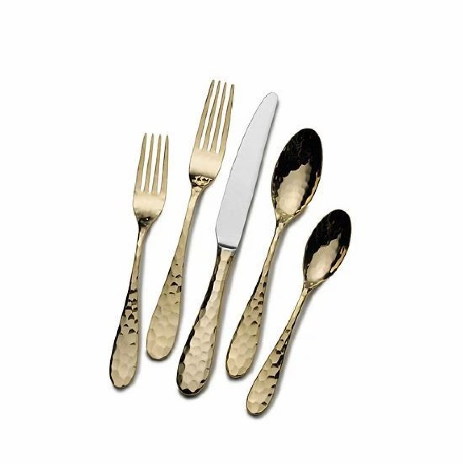 Kitchen & Dining * | Mikasa Gold-Plated Lilah 20-Pc. Flatware Set