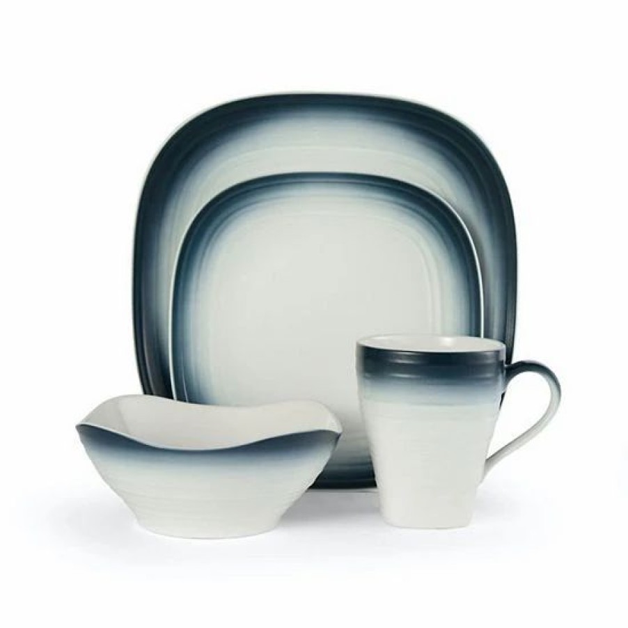 Kitchen & Dining * | Mikasa Swirl Square Ombre 4-Pc. Dinnerware Set