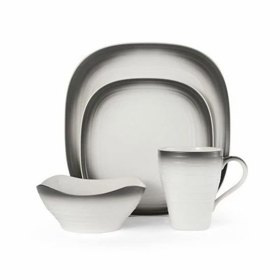 Kitchen & Dining * | Mikasa Swirl Square Ombre 4-Pc. Dinnerware Set