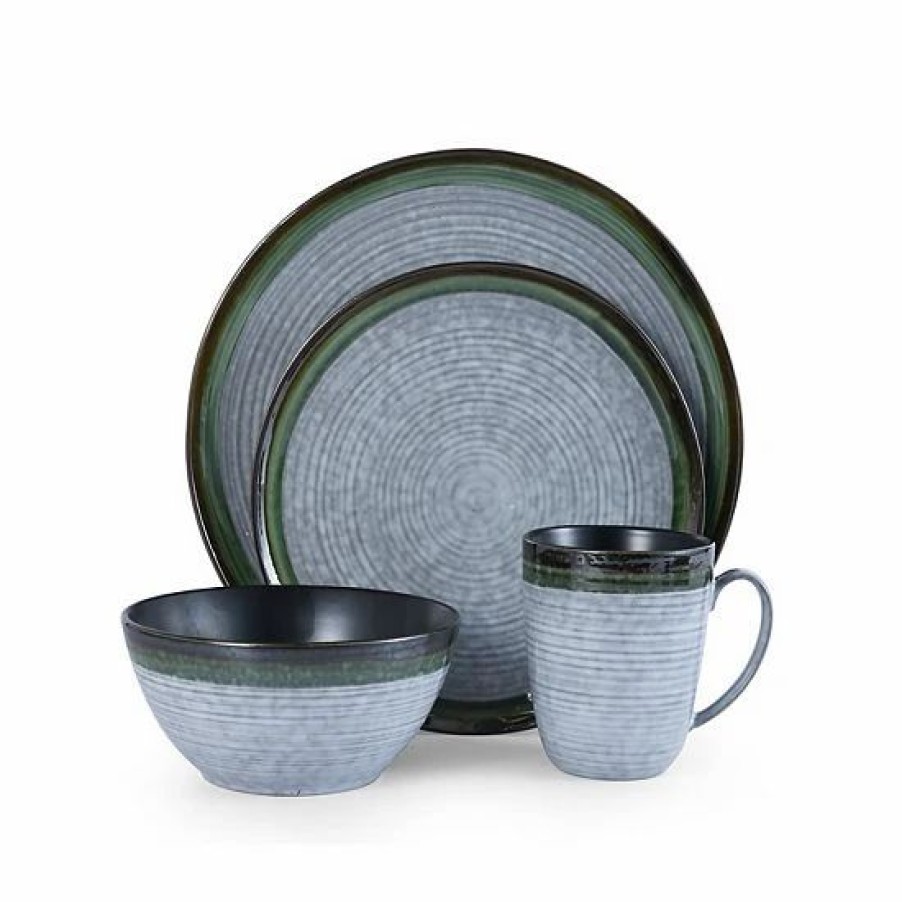 Kitchen & Dining * | Mikasa Willa Green 16-Pc. Dinnerware Set