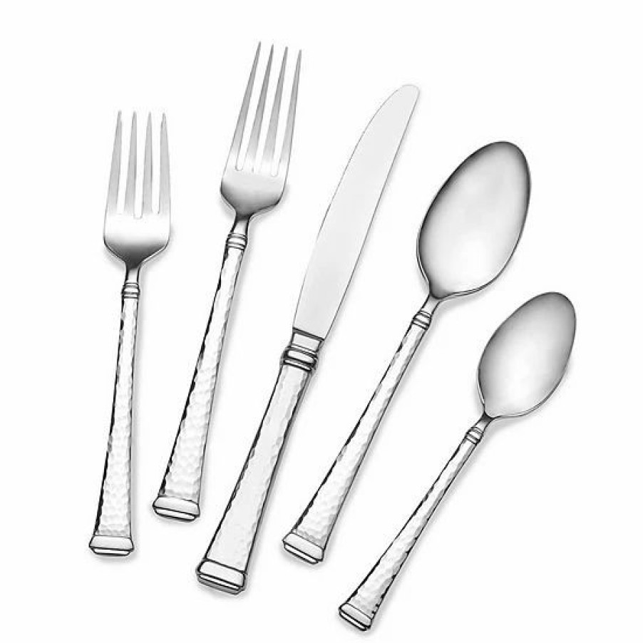 Kitchen & Dining * | Mikasa Hammered Harmony 20-Pc. Flatware Set