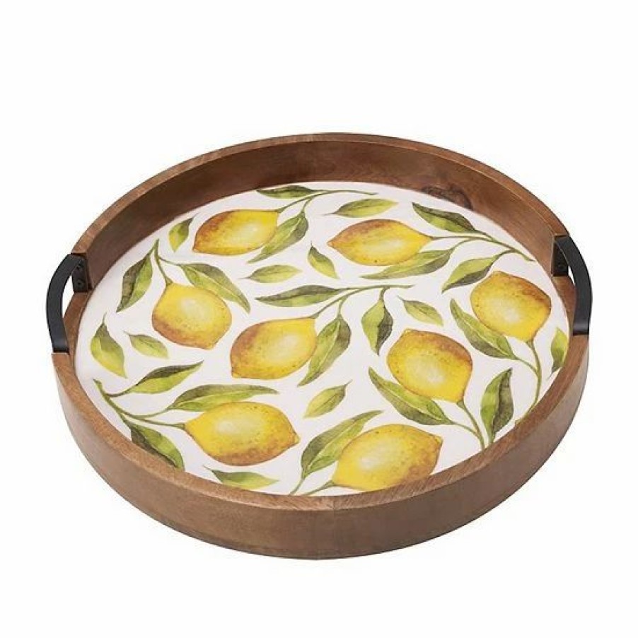 Kitchen & Dining * | Mikasa Round Lemon Lazy Susan Tray