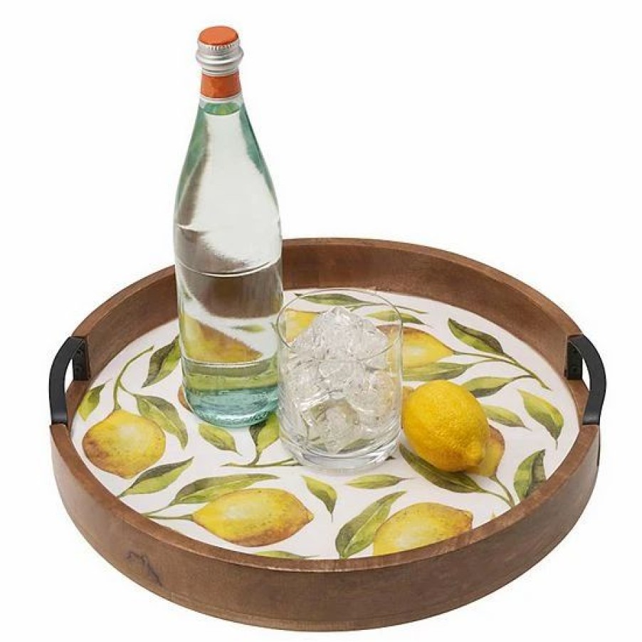 Kitchen & Dining * | Mikasa Round Lemon Lazy Susan Tray