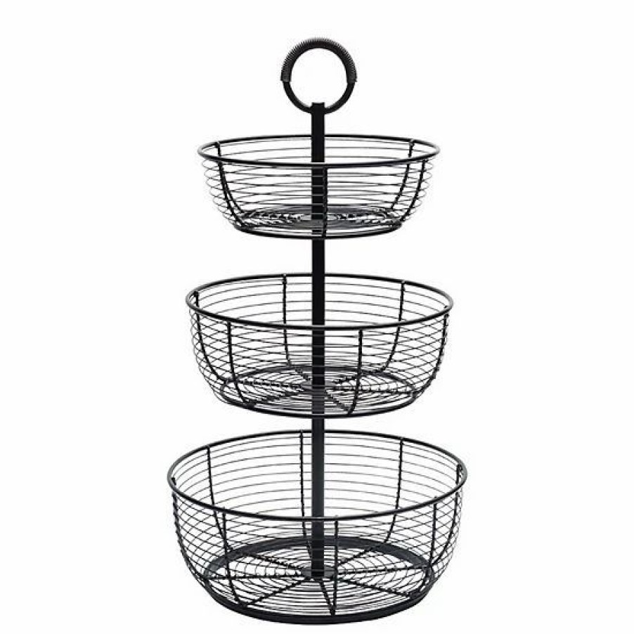 Kitchen & Dining * | Mikasa 3-Tier Round Wrap Basket