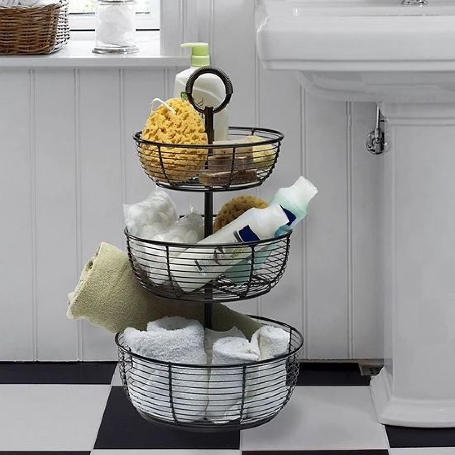 Kitchen & Dining * | Mikasa 3-Tier Round Wrap Basket